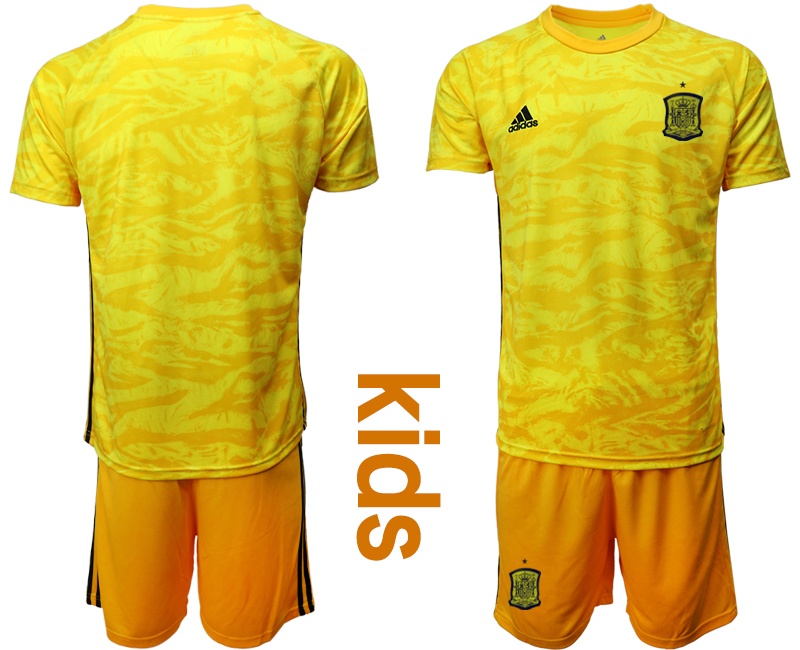 2021 European Cup Espana yellow goalkeeper Youth soccer jerseys